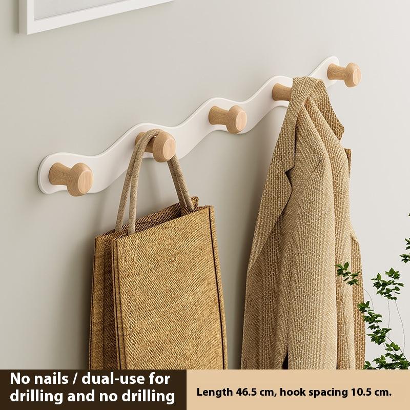 Holzhaken Badezimmer Toilette Handtuchhaken Mantelhaken Stanzfrei Türhänger