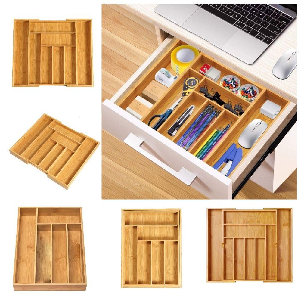 

Расширяемый ящик для столовых приборов Органайзер Натуральный рифленый лоток для столовых приборов Шкаф Ящики Разделители Кухня