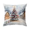 Santa Claus And Snowman Pillowcase Printed Polyester 45X45Cm Throw Pillowcover Decorative Sofa Cushion Pillowslip Home Decor