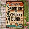Funny Metal Sign No Skinny Dip We Chunky Dunk Coastal Wall Decor Vintage Pool Beach Bar Art