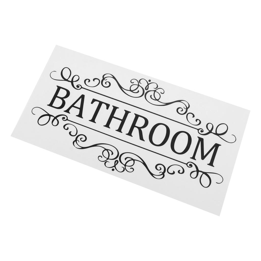 Abnehmbare Schwarze Selbstklebende Türaufkleber für Badezimmer Wäschekammer Vorratsraum Moderne Typografie Wandkunst