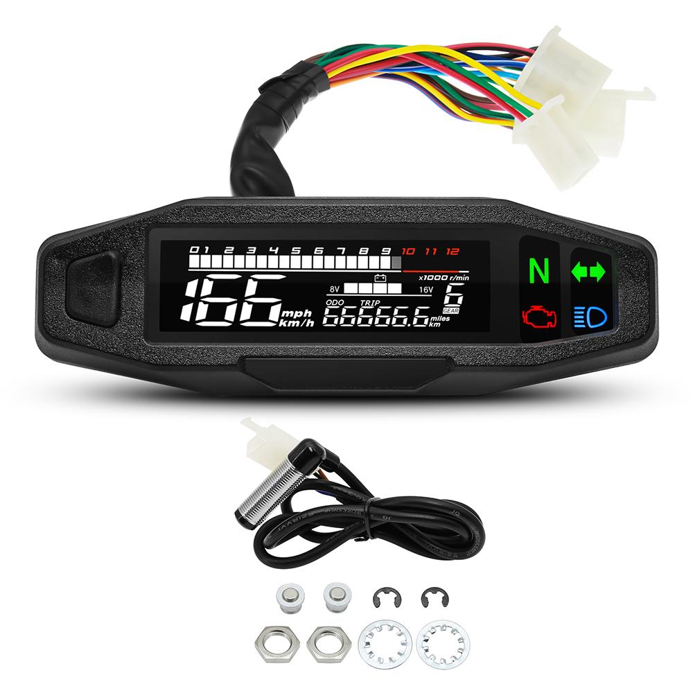 Moto Dashboard Digital Motorrad Tachometer Für Russische KR200 Speed Gauge Tacho Meter Motorrad Zubehör 8-16V