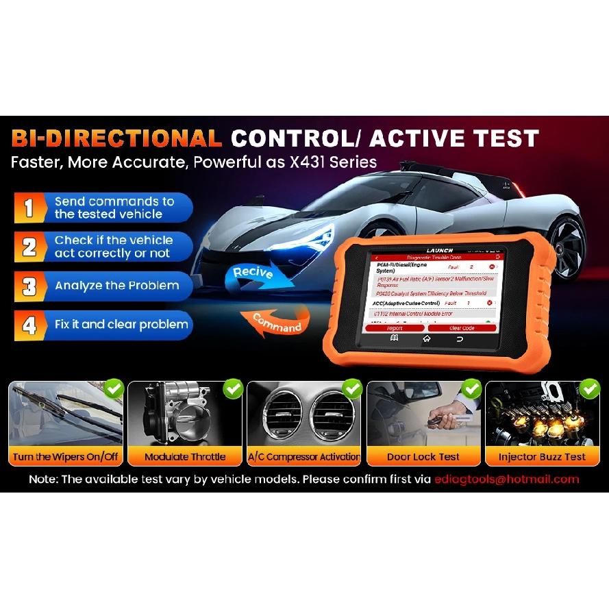 2025 LAUNCH Creader Elite V2.0 fit for Toyota Lexus Bi-Directional Scan Tool, Full System OBD2 Scanner, All Reset Service Code R