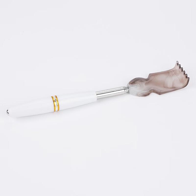 

Ret retractable back scratcher with magnetic beads
