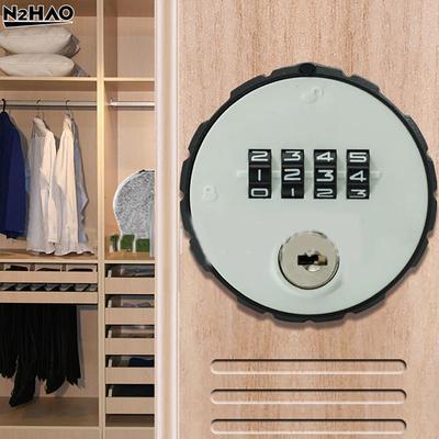 Hardware Drawer Door Anti-theft With Key Drawer Lock Combination Cabinet Cam Lock 4 Digital Round Padlock