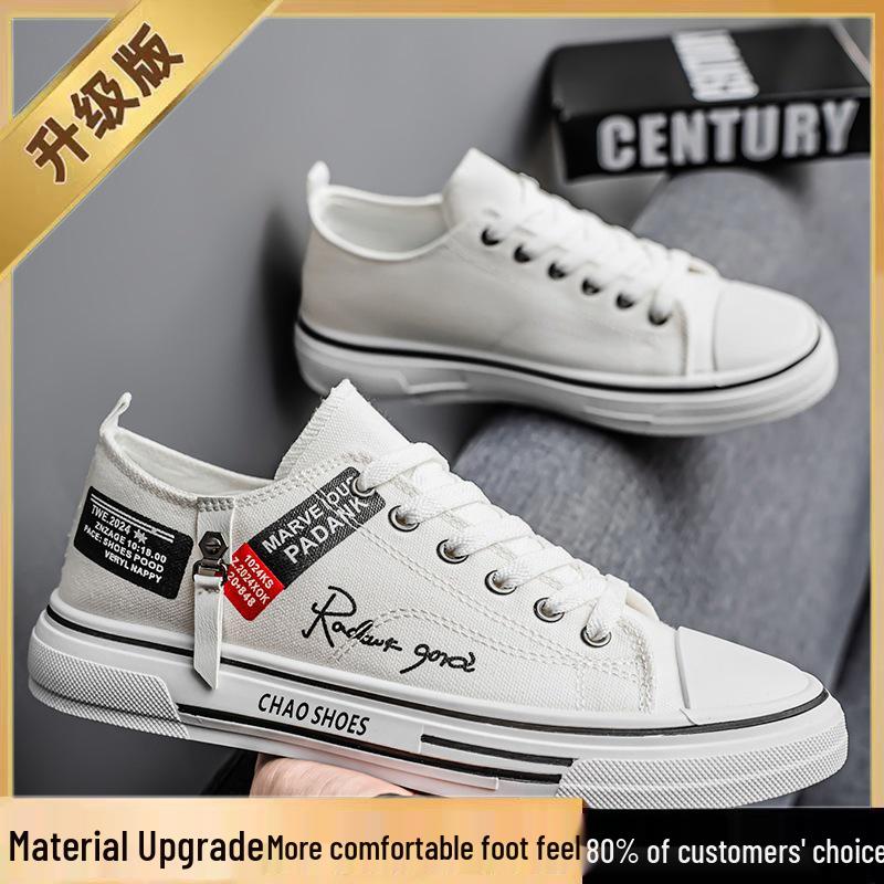 2025 Men's Breathable Versatile Canvas Sneakers - Trendy Summer Low-Top Casual Shoes for Youth