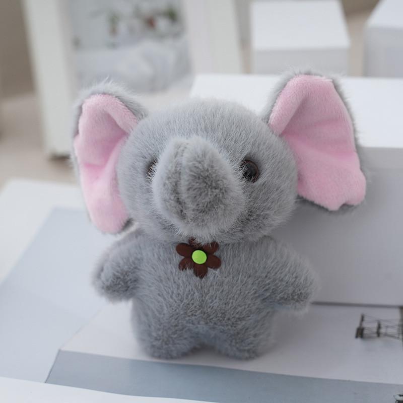 Adorable Plush Elephant Keychain Toy Soft Stuffed Animal Cute Keyring Gift