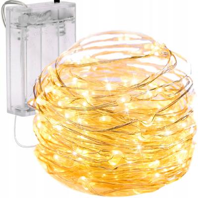 TG66259-2 CHRISTMAS TREE LIGHTS On WIRE 10 LED GARLAND LIGHTS WARM WHITE Batteries