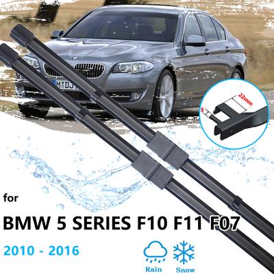 2x For BMW 5 Series F10 F11 F07 2010 2011 2012 2013 2014 2015 2016 Boneless Frameless Front Wiper Blades Rubber Car