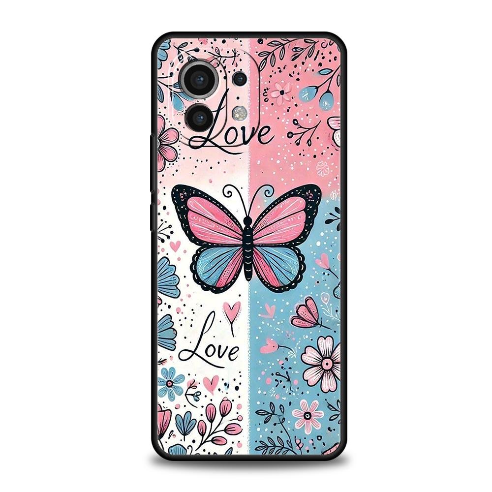 

Fashionable Butterfly Flower Phone Case Cover for Xiaomi Mi 17 Pro Max 15 14 13 12 11 Ultra 15T 14T 13T 12T Pro Lite Soft TPU Xiaomi 15