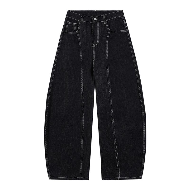 

Silhouette Scimitar Casual Pants for Men Loose Drape Simple Sickle Pants 2XL