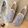Fashion Women 2025 New Spring and Summer Flat Lace Mesh Hollow Breathable Soft Sole Slip-on Loafers