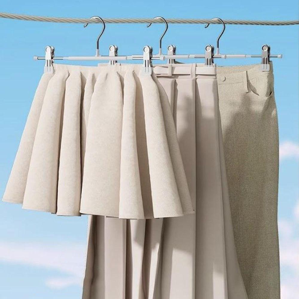 20Pcs Windproof Skirts Rack Clip Stainless Steel Pants Clamp Clothes Hanger Living Room