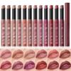 Matte Lipstick Non-Stick Cup Long-Lasting Velvet Finish Lipstick Pen Smooth Matte Lip Color Waterproof Non-Fading 12 Colors Nude