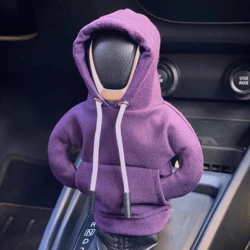 Fashion Hoodie Car Cute Cartoon Gear Shift Knob Cover Gearshift Handle Gear Lever Decorative Hoodie Cover Auto Interior Accessor