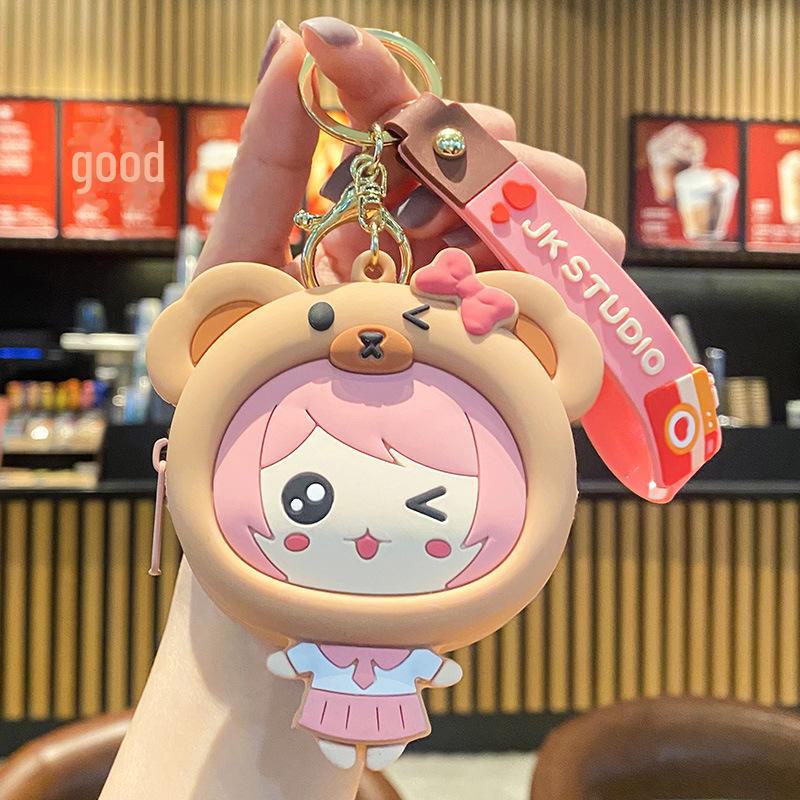 

Силиконовый кошелек для монет и брелок для наушников в виде медведя для девочек Single OPP Bag Packaging