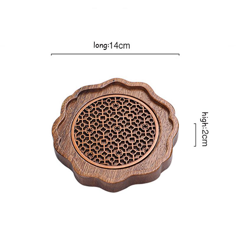 Walnut Wood Teapot Holder Base Square Tea Cup Holder Purple Clay Teapot Pad Tea Set Accessories Tea Art