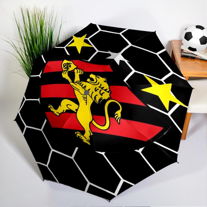 Sport Club Football Crest Printed Automatic Umbrella, 8-Frame for Travel, Camping, Casual Umbrella, Essential Gift for  for Family and Friends