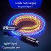 RGB 100W Fast Charging Type-C Cable for Apple and Huawei - Car Streamer Colorful Glow
