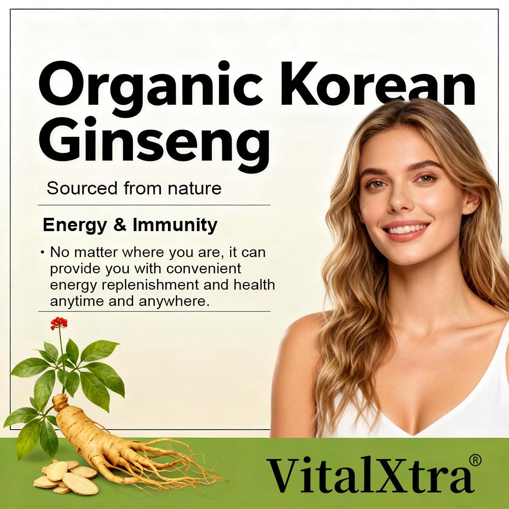 Bio Koreanische Ginsengwurzel 1000mg 120 Vegane Kapseln Nahrungsergänzungsmittel