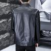 VANCAMEL Men's Autumn/Winter Lapel Motorcycle Leather Jacket