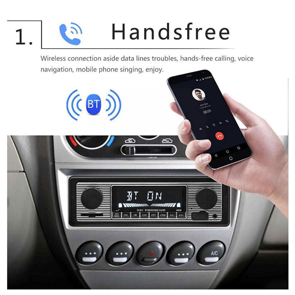 Bluetooth autorádio Vintage Dual Knob MP3 přehrávač FM Classic Car AUX Retro Tuner Receiver Audio Stereo USB reproduktor Příslušenství O9V4