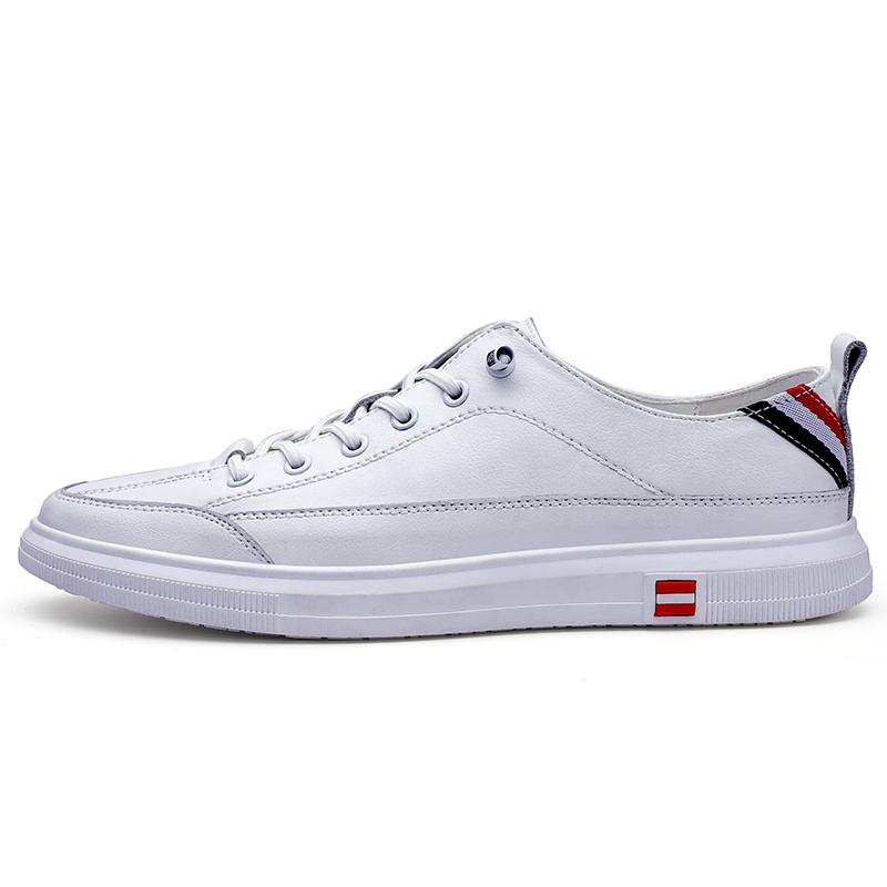 Men's Genuine Leather Shoes New Fashion Soft Casual Sneakers Men Comfortable Versatile Non-slip White Men's Shoes Fashion Flats