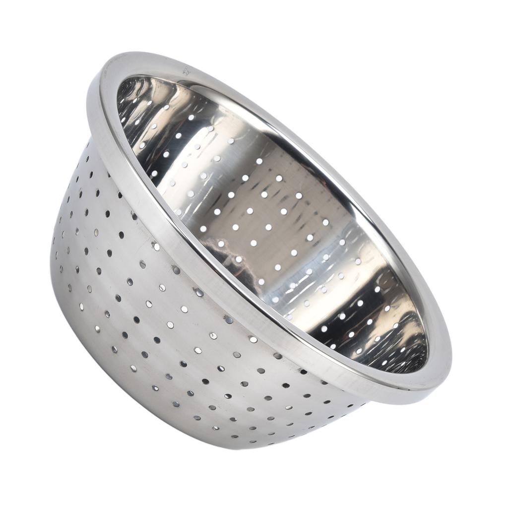 Vegetable Washing Basket Rustproof Multifunction Stainless Steel Colander for Kitchen Household Silver