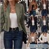 Women's Vintage Casual Solid Color Print Autumn Winter Long Sleeve Jackets & Coats Casual Chic