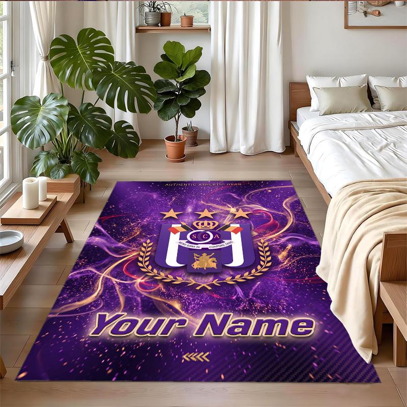 Crystal Velvet Rug Custom Name Text, Soft Non Slip Floor Mat Home DecorAnderlecht FC