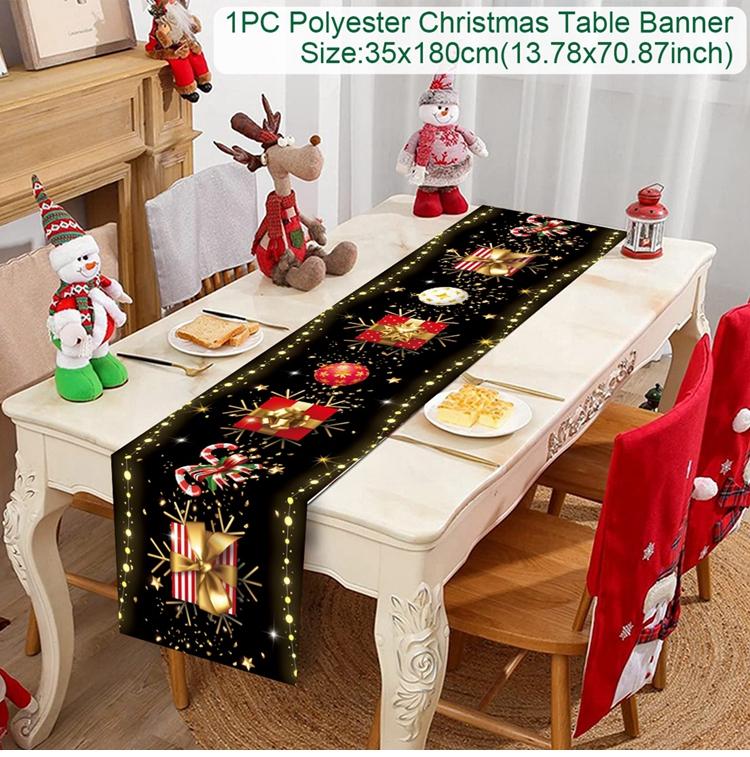 Christmas Table Runner Merry Christmas Decoration for Home 2025 Tablecloth Xmas Ornament Navidad Natal Noel New Year Gift 2025
