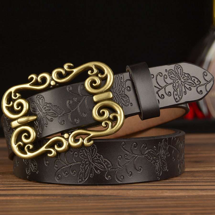 Women s Leather Belts Fashion Belts Ladies Female Brand Waistband  New Leather Belt for Women 95cm чёрный