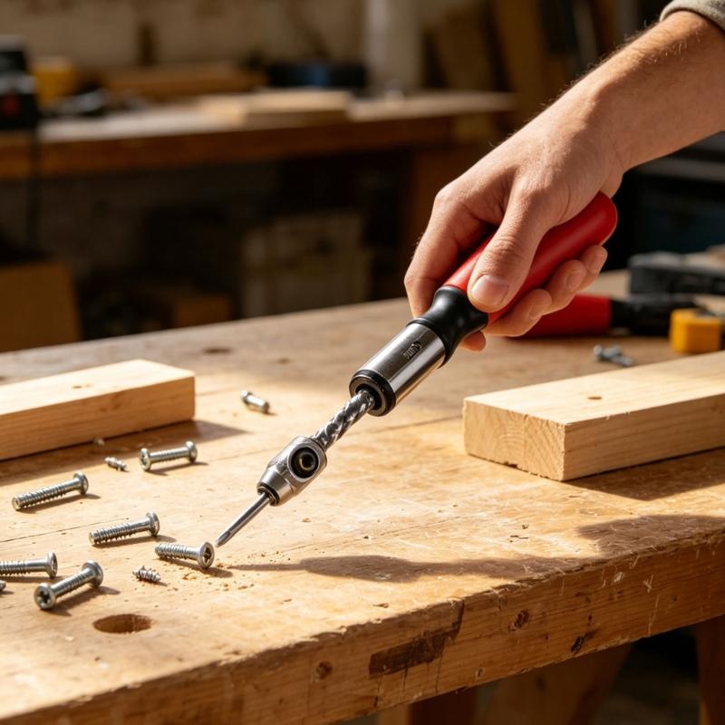 Wooden Handle Ratchet Screwdriver T201B 260MM Push Pressure Reversible Manual Screw Driver For Home Repair Furniture Assembly