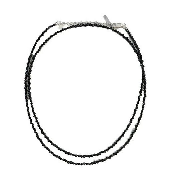 S925 Sterlingsilber Damen Doppellagige Schwarzkristall Schlüsselbeinkette - Exquisite High-End Mode