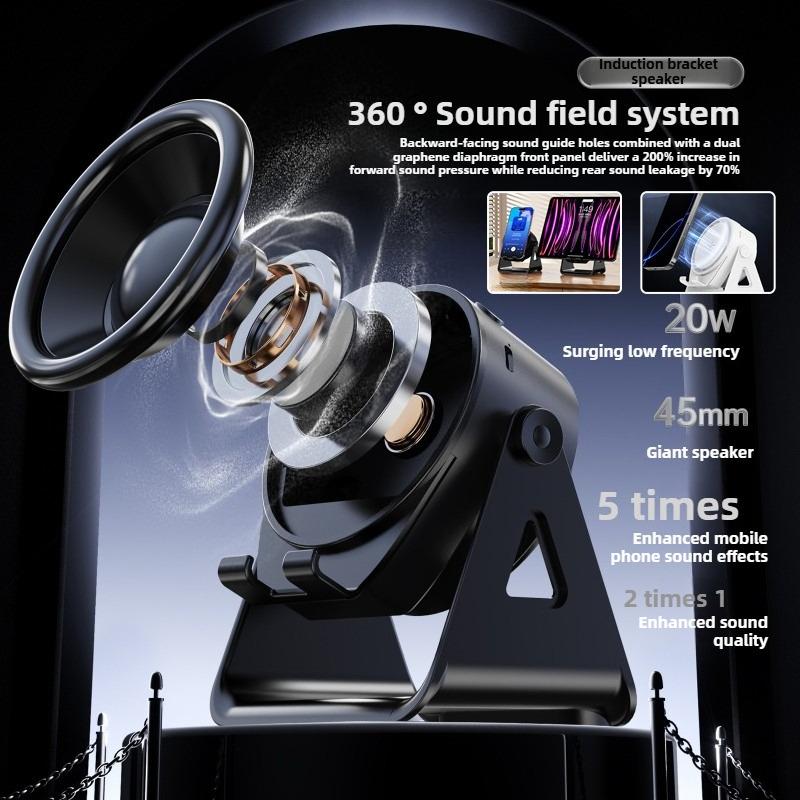 Wireless 360° Rotating 3-in-1 Bluetooth Compatible Stereo Phone Holder,non Slip Seat Cushion,suitable for Android/Apple/tablet