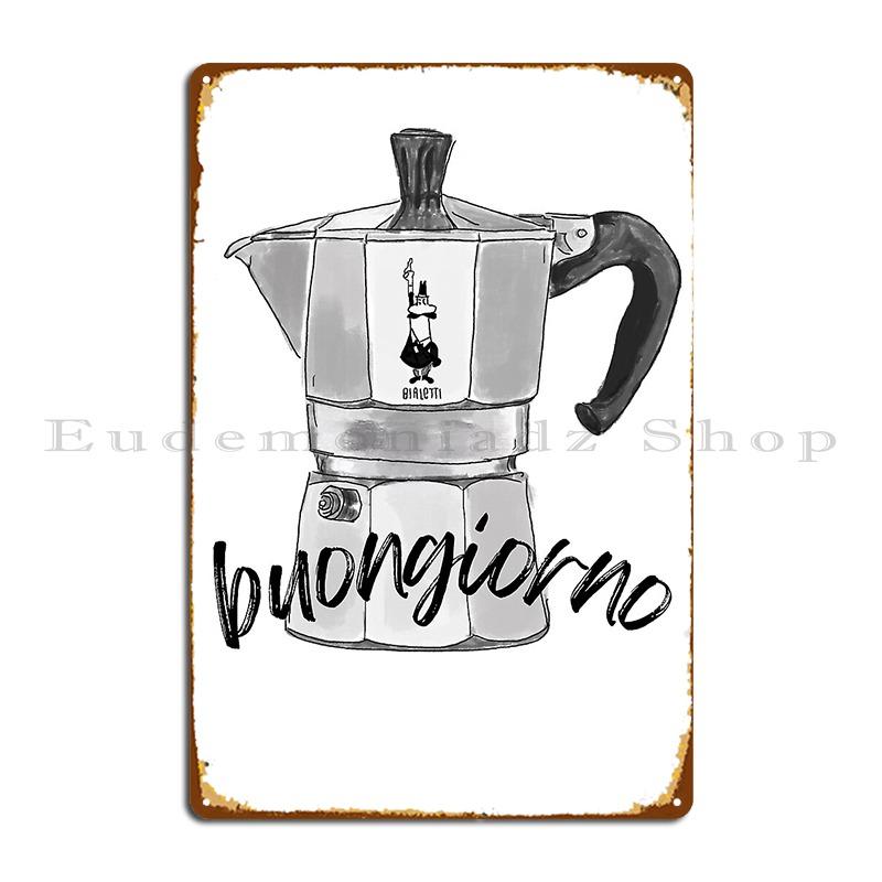 Bialetti Кофеварка Металлическая Вывеска Классический Персонализированный Дизайн Паб Дизайн Жестяной Знак Постер 20x30cm