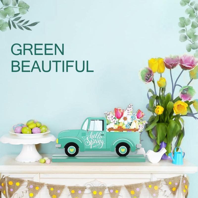 4pcs Handcrafts Flower Car Decors Spring Table Decorations Charm Table Decors Structures for Long Lasts