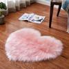 Tapis Moelleux en Peluche Shaggy Tapis de Sol Coussin Tapis en Forme de Cœur Décoration Intérieure