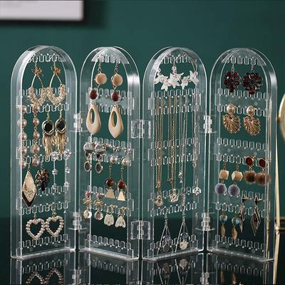 Creative Earring Display Stand Acrylic Screen Partition Jewelry Rack Accessory Display Storage Rack for Ear Decorations
