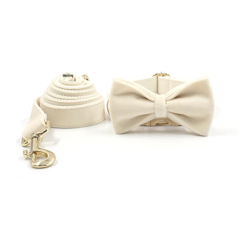Cross-border Pet Outdoor Collar, Bow Tie, and Leash Set for Dogs XS