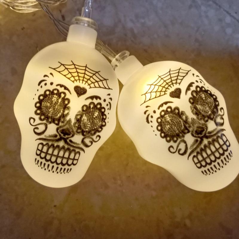 LED Halloween Decorative String Lights: Pumpkin, Ghost, Eye & Skull Battery Lights