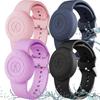4 piezas de Soporte de Pulsera Impermeable de Silicona para AirTag con Cierre de Seguridad para Niños Cubierta de Correa Rastreadora Anti Pérdida