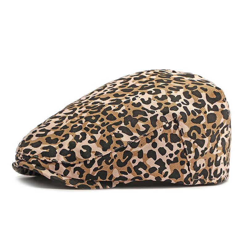 Spring Autmn Women's Beret British Vintage Leopard Print Cap Forward Cap Newsboy Caps Flat Cap Driver Ivy Hat Gatsby Painters Hats