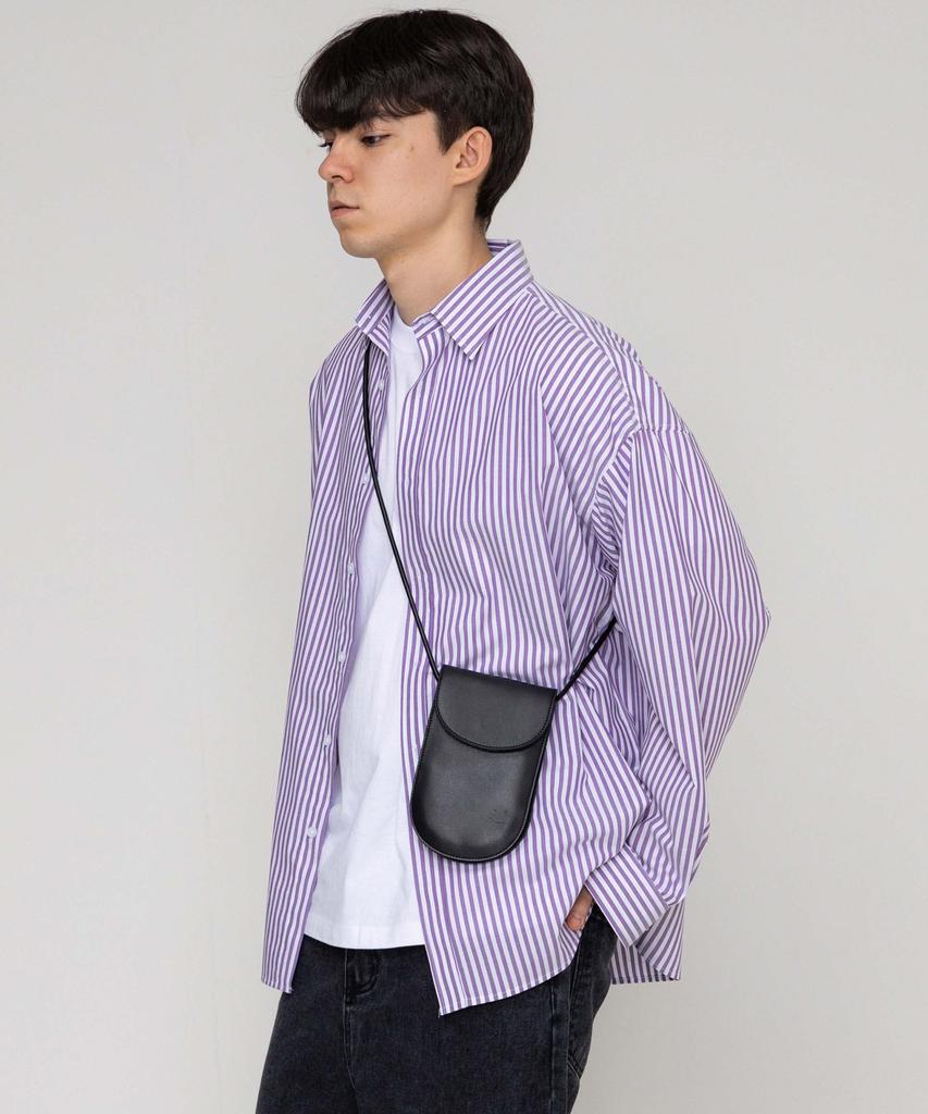 Graver [Unisex] Drawing Smile Vegan Leather Crossbody Bag_Black