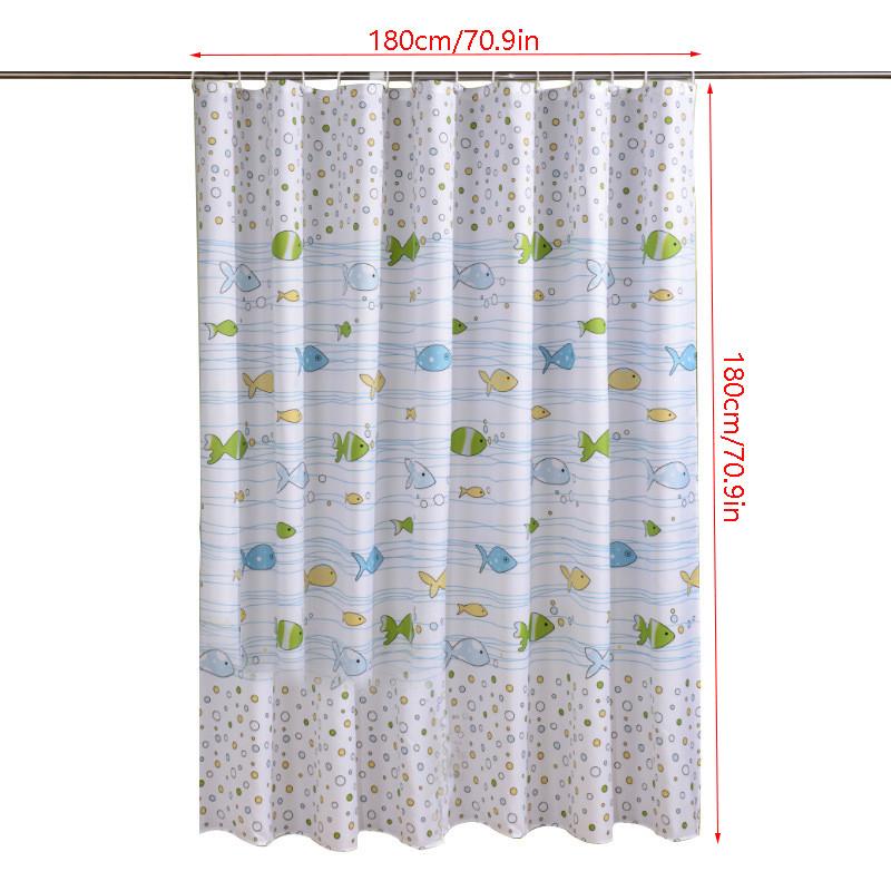 

Thickened Waterproof Fish Antimildew Bathroom Curtain Cartoon Shower Partition 180*180cm/70.9*70.9in