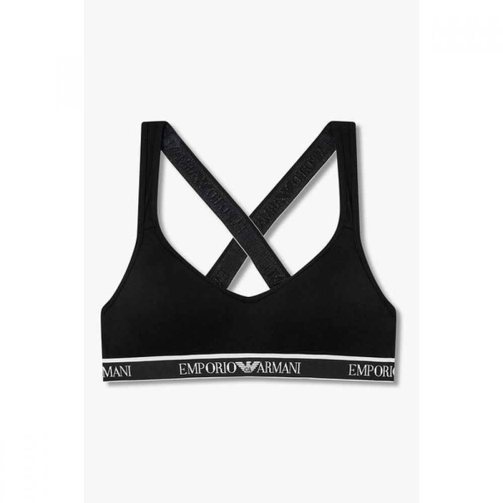 Женский бюстгальтер-бралетт Emporio Armani с перекрестными лямками и мягкими чашечками 0825381549 M(80)