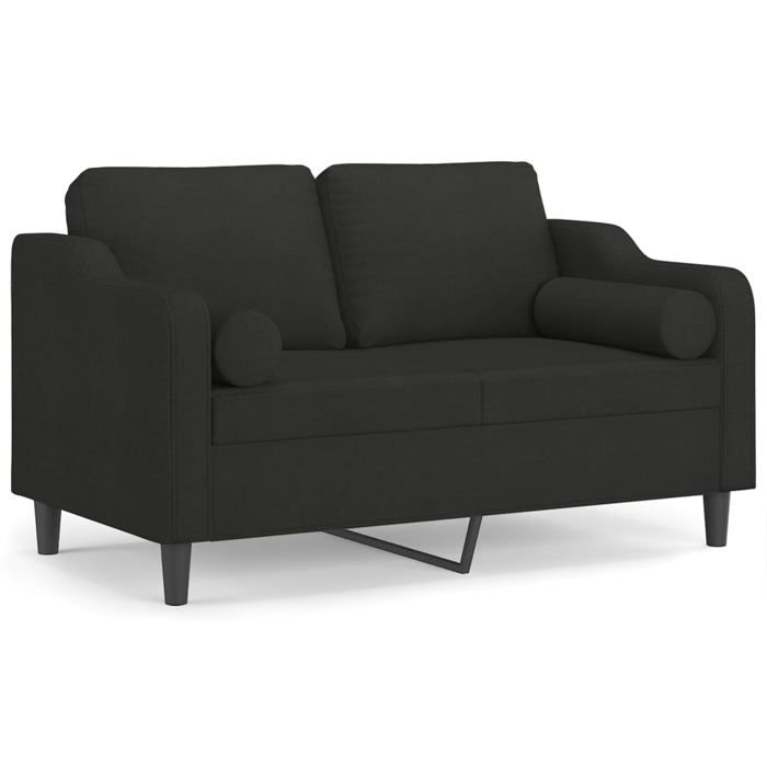 VidaXL 2-seater Sofa with Decorative Pillows Black 120 Cm Fabric, Sofa, Loveseat, Living Room Sofa, Sofas, Sofa 3200841