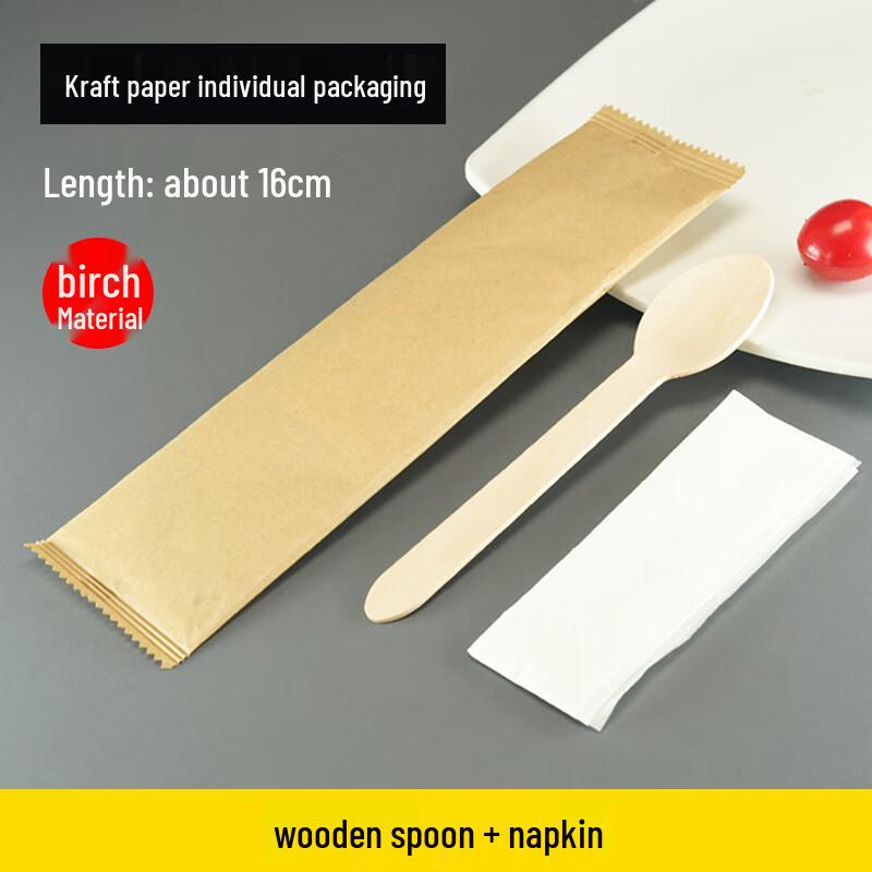 Degradable Disposable Ice Cream Wooden Spoon Set
