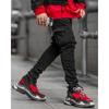 DRIPX Street Elastic Jeans Men Denim Cargo Pants Wash Solid Color Multi Pockets Casual Mid Waist Trousers Slim Fit Daily Wear Joggers