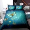 3D Colorful Butterfly Bedding Set with High-definition Printed Quilt and Pillowcase 2/3pcs AU180 * 210 Full Size Soft Washable Home Textile